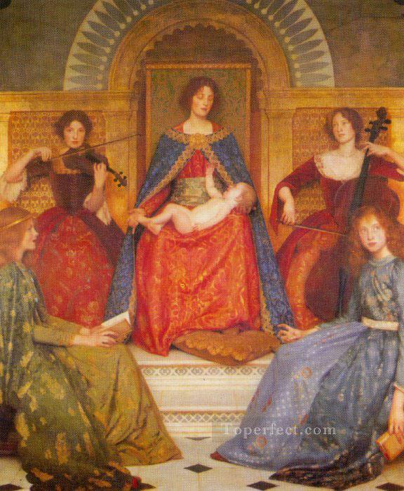 Holy Motherhood Pre Raphaelite Thomas Cooper Gotch Oil Paintings